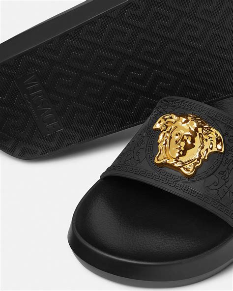 versace palazzo men's slip 46|Versace: Black Palazzo Slides .